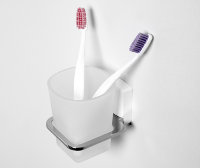 Стакан для зубных щеток стеклянный LeineWHITE К-5028WHITE